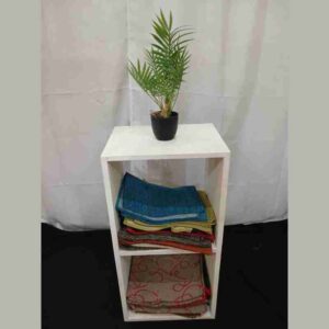 Cubo de melamina color blanco